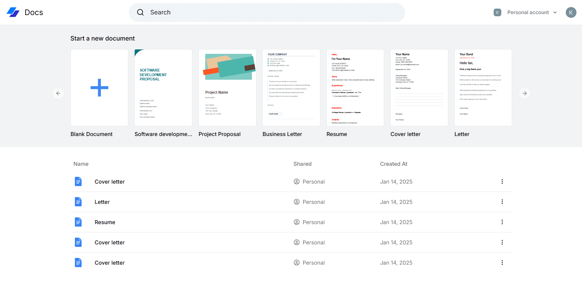Docs project